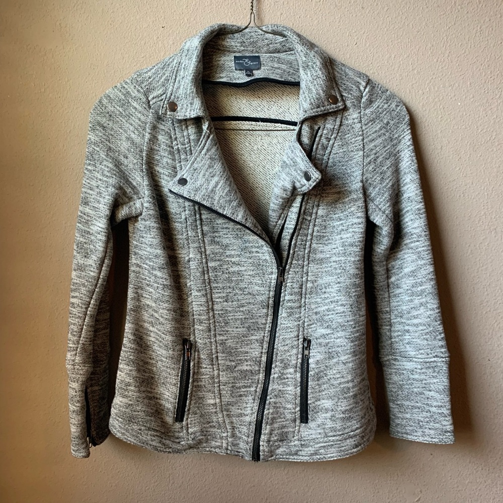 Market & Spruce heather gray asymmetrical zipper jacket. Size M.